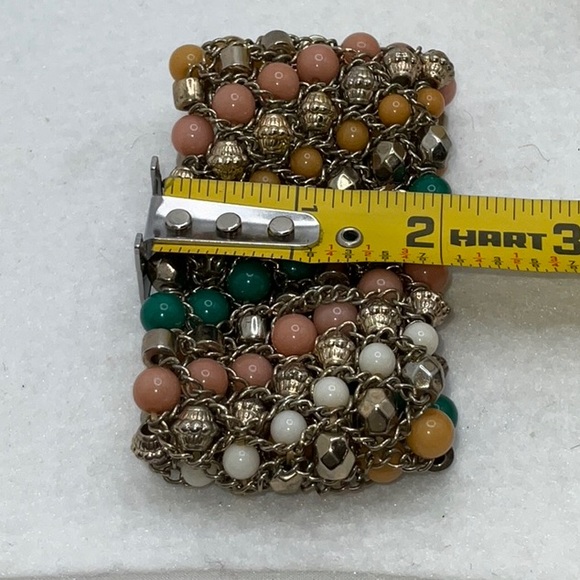 Bold Multi-Colored Beads & Chain Stretch Bracelet - Picture 10 of 12